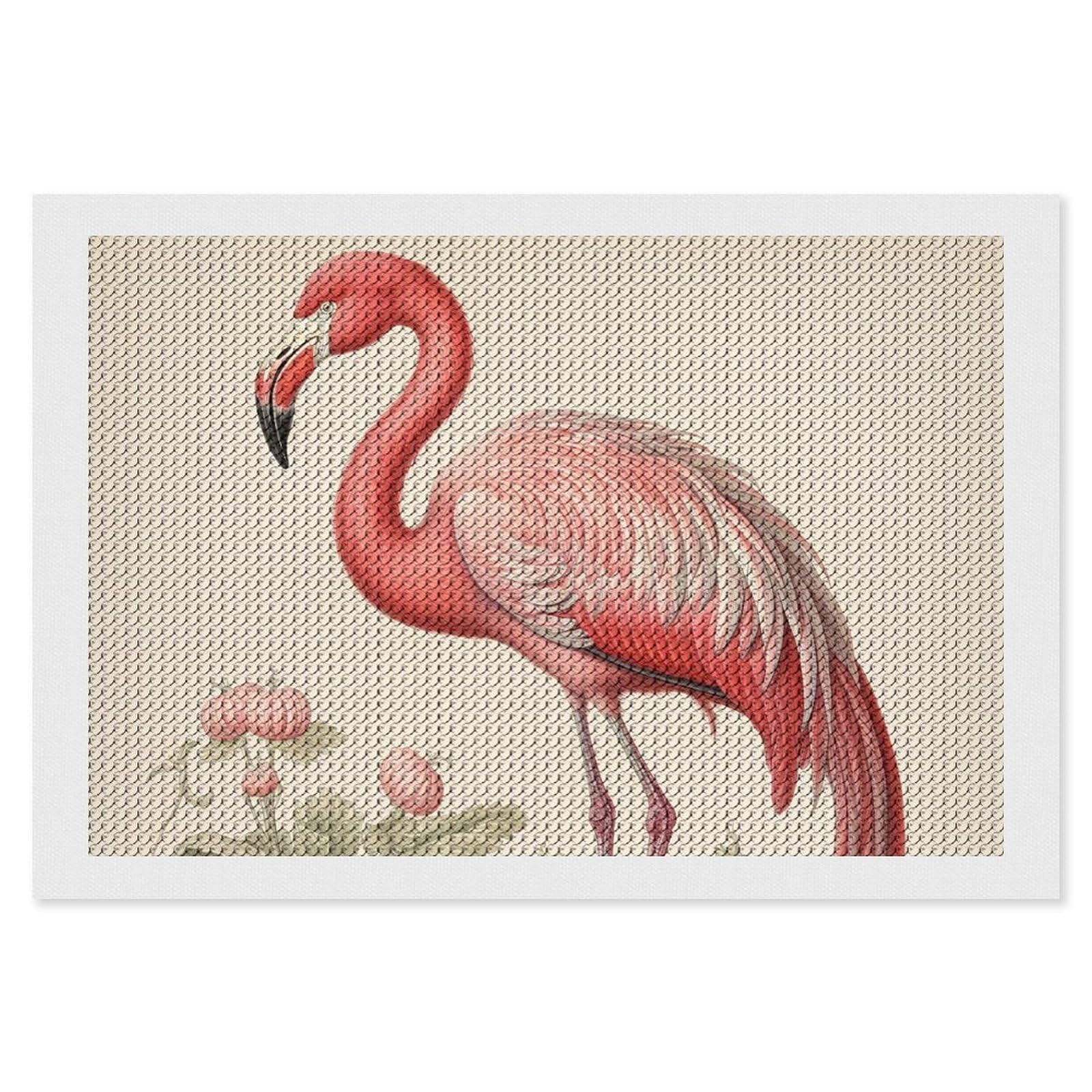 Art Flamingo Diamond Art Kits for Adults, DIY 5D Diamonds Painting Kits for Beginner, Round Full Drill Diamond Dots Painting, 8"x12" Diamonds Pictures Gem Art and Crafts Wall Decor