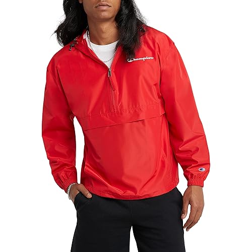 Champion mens Stadium Packable Jacket, Left Chest Script Jacket, Scarlet-549369, Small US