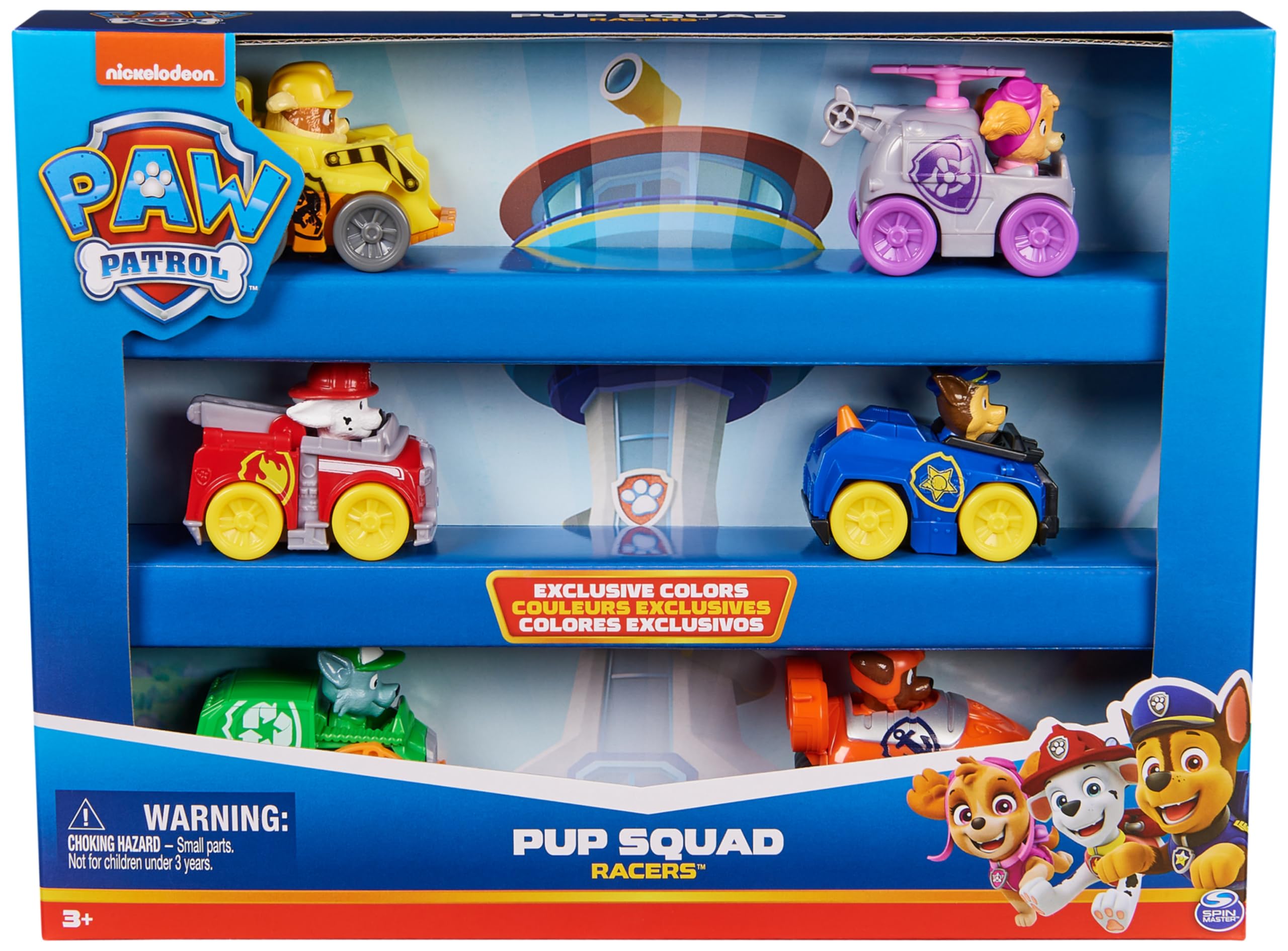 PAW Patrol Pup Squad Racers, Confezione Regalo con 6 Veicoli, Personaggi Collezione, Giocattoli per Bambini e Bambine, 3+ Anni