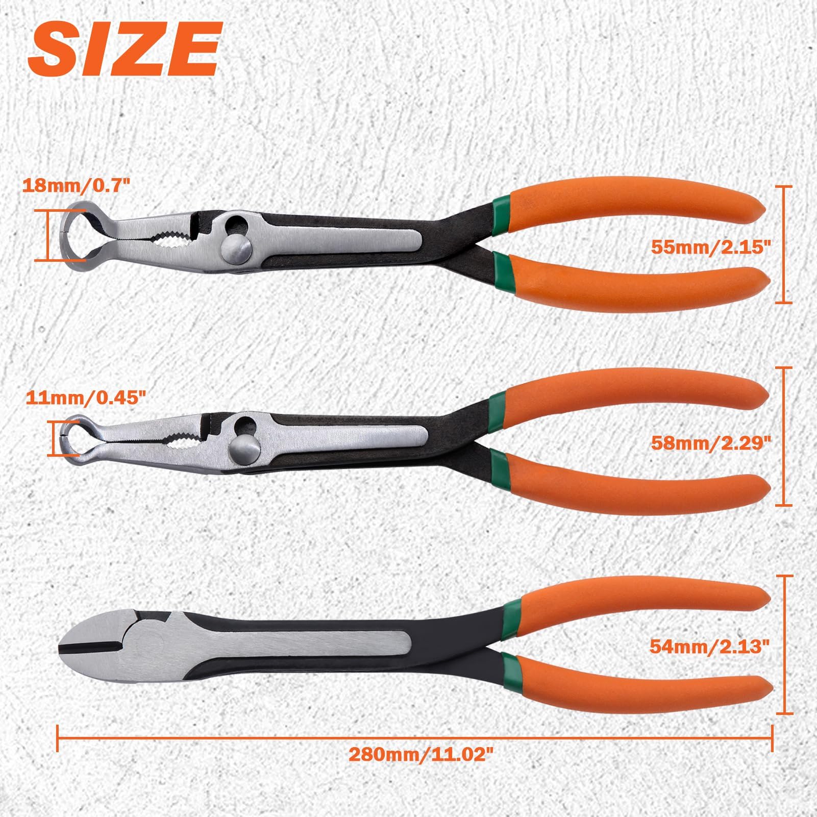 SPEEDWOX 3Pcs 11-Inch Long Reach Ring Nose Plers Long Reach Hose Grip Pliers Spark Plug Removal Pliers Heavy Duty Adjustable Hose Gripper Pliers Spark Plug Boot Removal Pliers for Narrow Space - Image 2