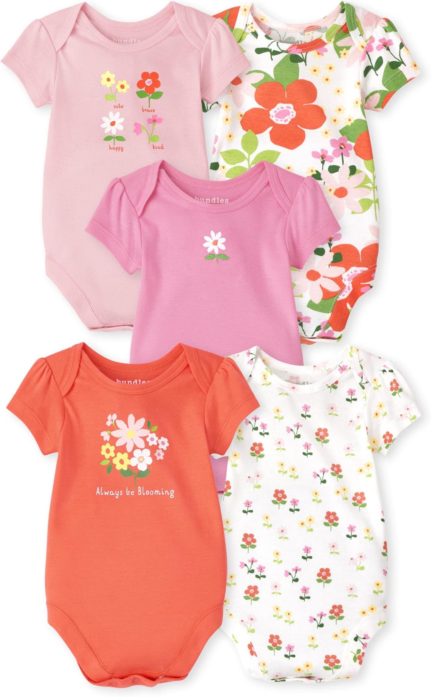 The Children's Place unisex-baby G BRGHT FLRL 5PK Shirt (pack of 5)