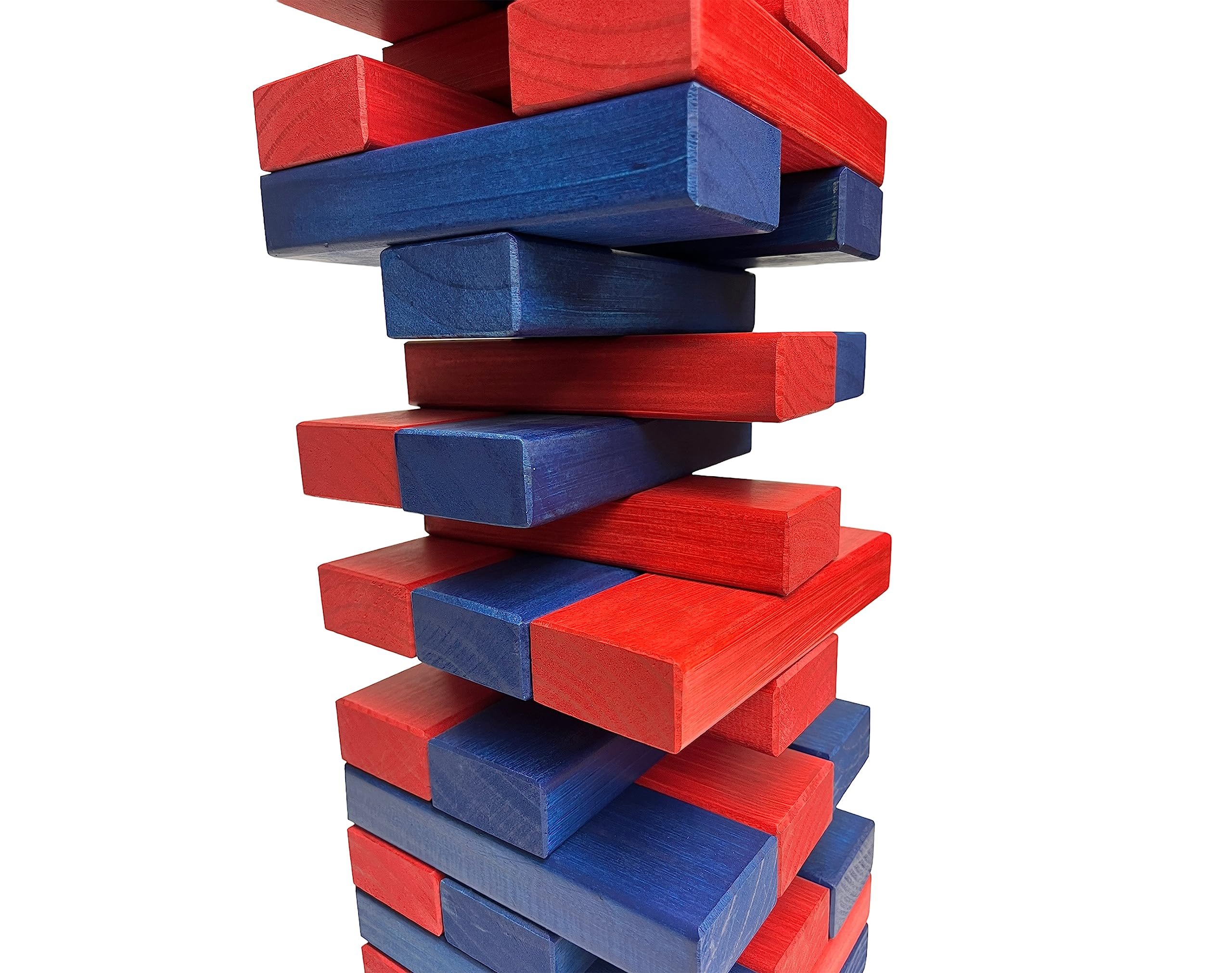 Tailgating Pros Premium Giant Toppling Timbers with Stained Crate – Choose Your Team Colors! Jumbo Outdoor Yard Game, Tower Grows to Over 5 Feet! – Optional Tipsy Stickers Available!