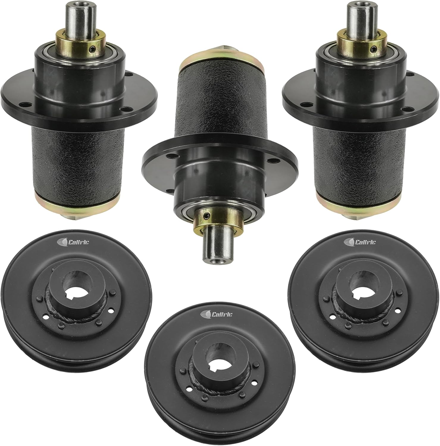 Caltric 48in 54in Deck Spindle and Pulley Compatible with Bad Boy CZT Elite 2013-2015 ZT Elite 2014-2016 033-6003-00 037-6015-50 Qty 6