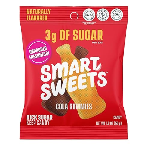 Smart Sweets Cola Gummies, 1.8oz (Pack of 12), Candy with Low Sugar (3g), Low Calorie (100), No Artificial Sweeteners, Vegan, Plant-Based, Gluten-Free, Healthy Snack for Kids & Adults - 1.8 Ounce (Pack of 12)