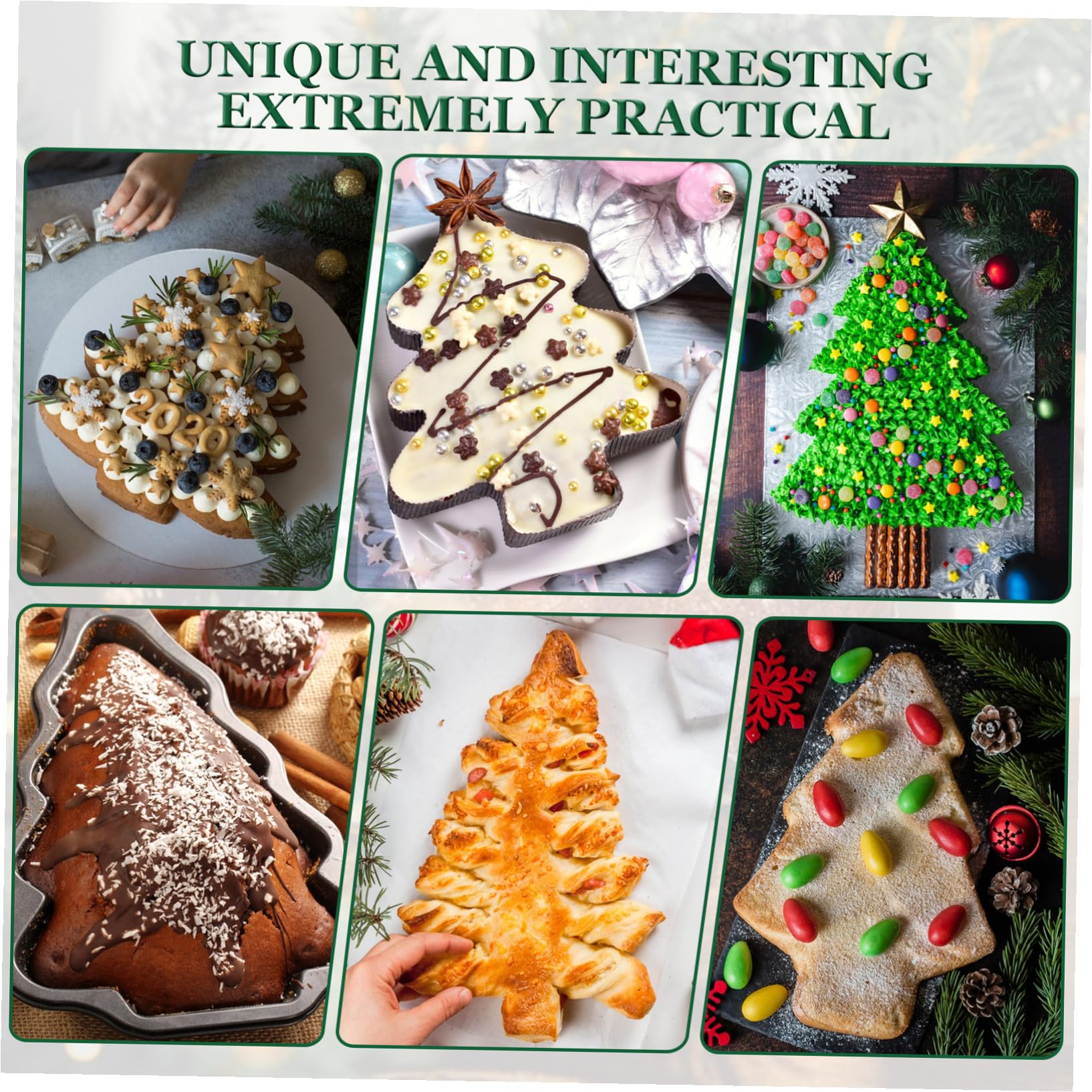 Gatuida Stampo Per Torta in Silicone a Forma Di Albero Di Natale Verde, Utensile Da Cucina Per Dolci Da Festa Fatto in Casa, Resistente e Facile Da Pulire Per Uso Domestico e Professionale