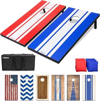 GoSports Classic Cornhole Set - 8 Bean Bags, Travel Case, Game Rules Select Style