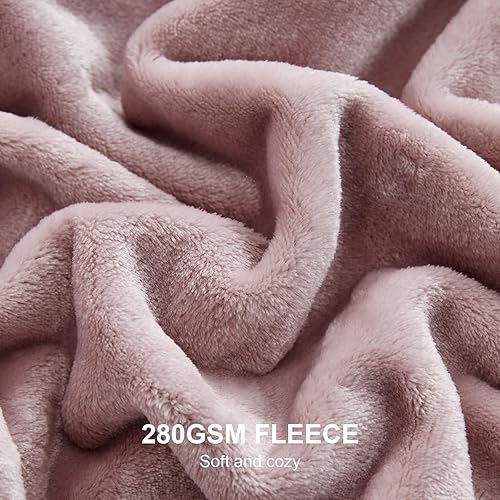 Vista 290 de Hansleep Manta de vellón tamaño individual, color verde azulado, suave y acogedora manta de franela mullida para cama, sofá, viajes, campamento