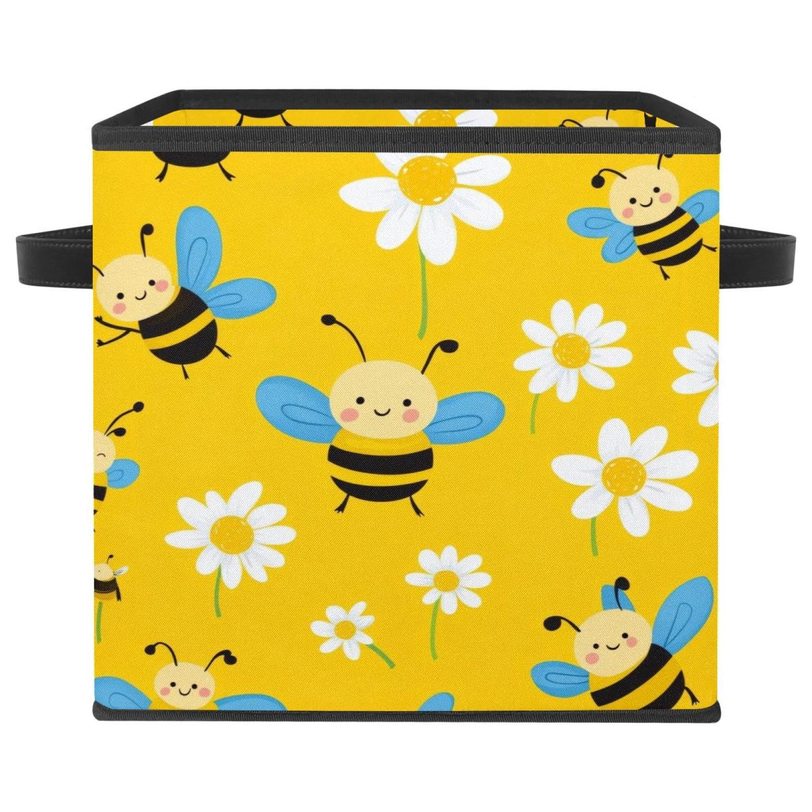 Paniers de rangement pliables en tissu Oxford durable motif abeille