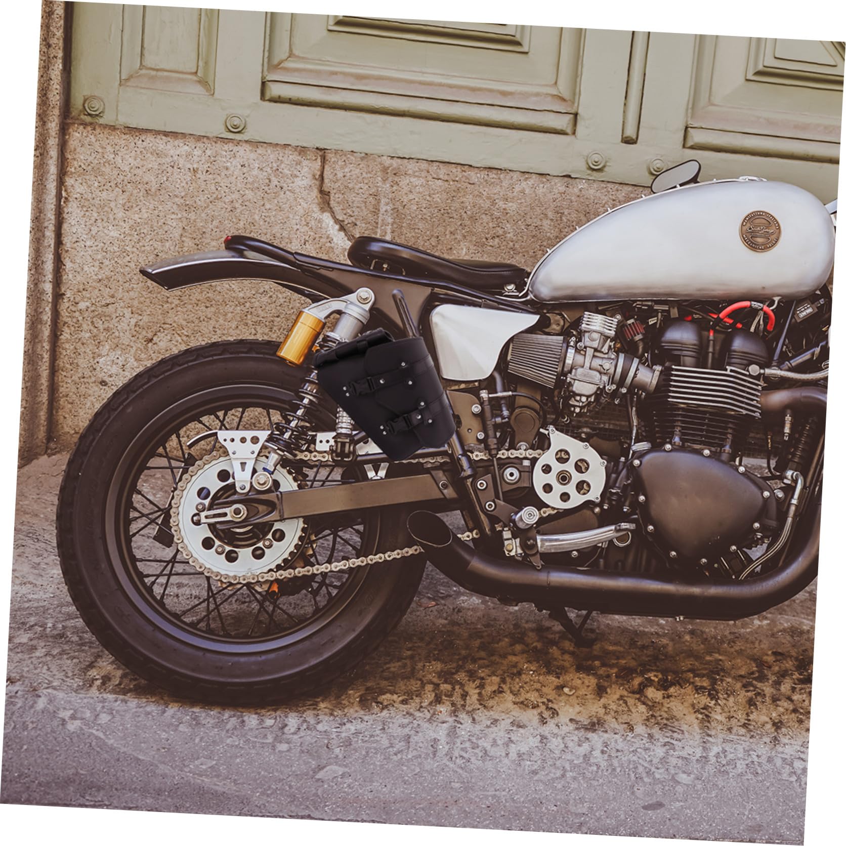 BESPORTBLE Borsa Laterale Moto con Portabottiglia, Pu Nero, Sgancio Rapido | Capienza Ampia, Fibbia a Sgancio Rapido, Accesso Facile, per Bici da Strada e Piccoli Oggetti