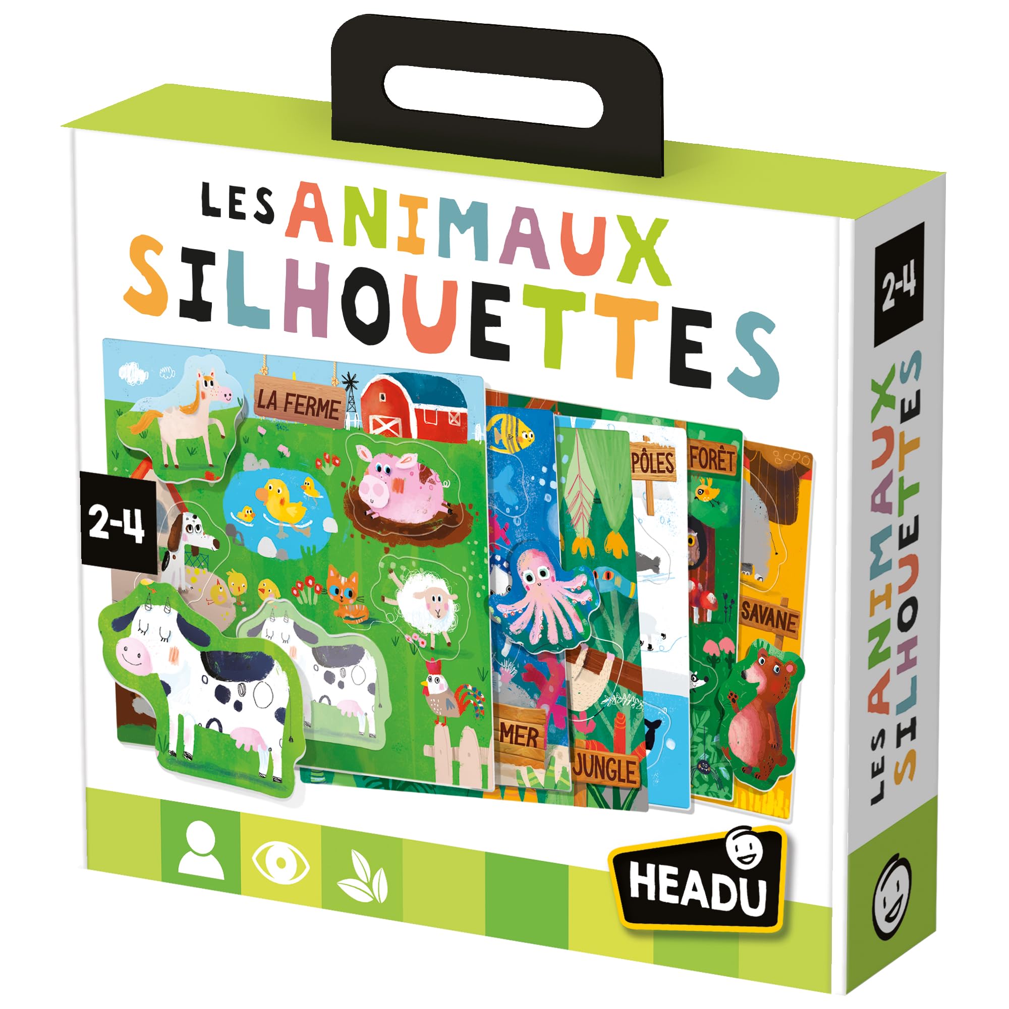 Headu - Animaux à Toucher Montessori : Puzzles Tactiles Géants Pour éveiller La Motricité Dès 1 An - Cadeau Fille Et Garçon - Jeu éducatif 1 2 3 Ans