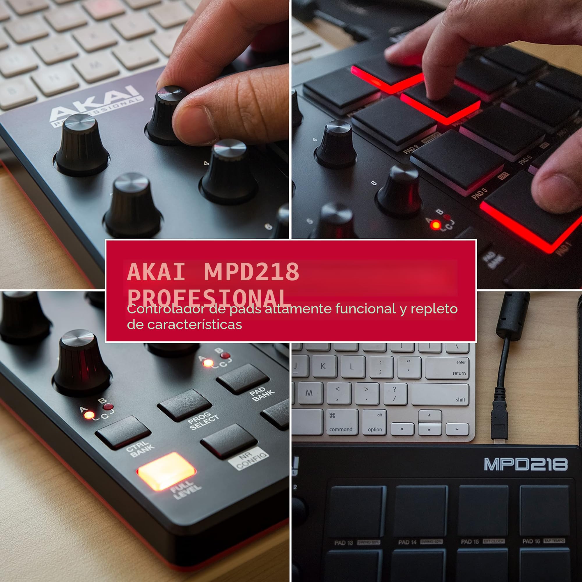Amazon.com: AKAI Professional MPD218 - Controlador MIDI alimentado