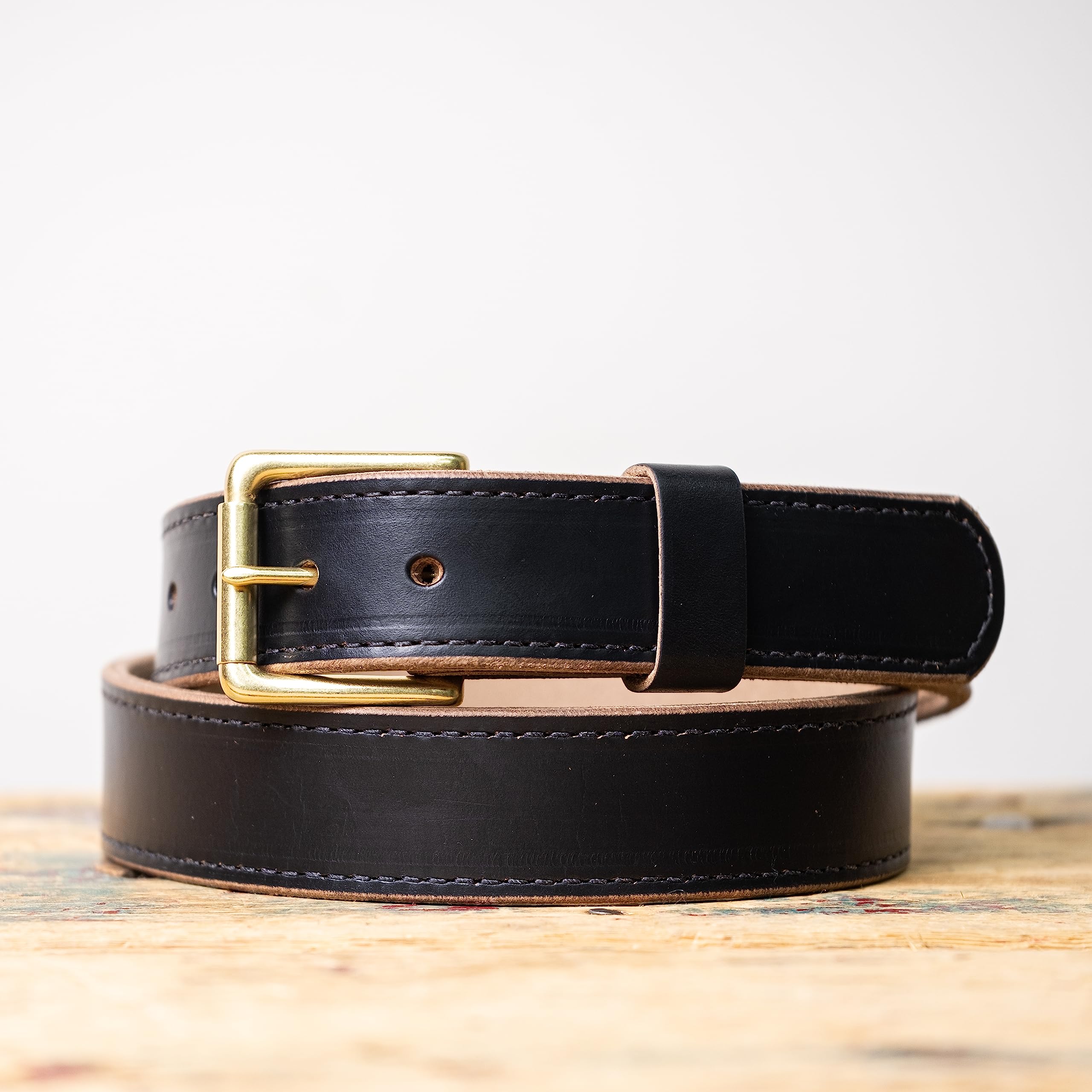 Nicks Stitched Heritage Belt | Black CXL | Handmade in Spokane, Washington (36)