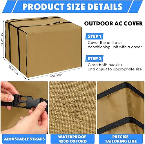 Miniatura 2 de Wovnet 2 Piezas Cubierta de Aire Acondicionado para Ventana Interior Exterior Ajustable Impermeable Cubierta de Aire Acondicionado para Ventana al