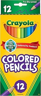 Colored Pencils, Assorted Colors, Pre-sharpened, Adult Coloring, 12 Count, Gift