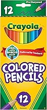 Crayola Colored Pencils, Assorted Colors, Pre-sharpened, Adult Coloring, 12 Count, Gift