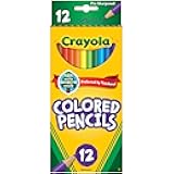 Crayola Colored Pencils, Assorted Colors, Pre-sharpened, Adult Coloring, 12 Count, Gift