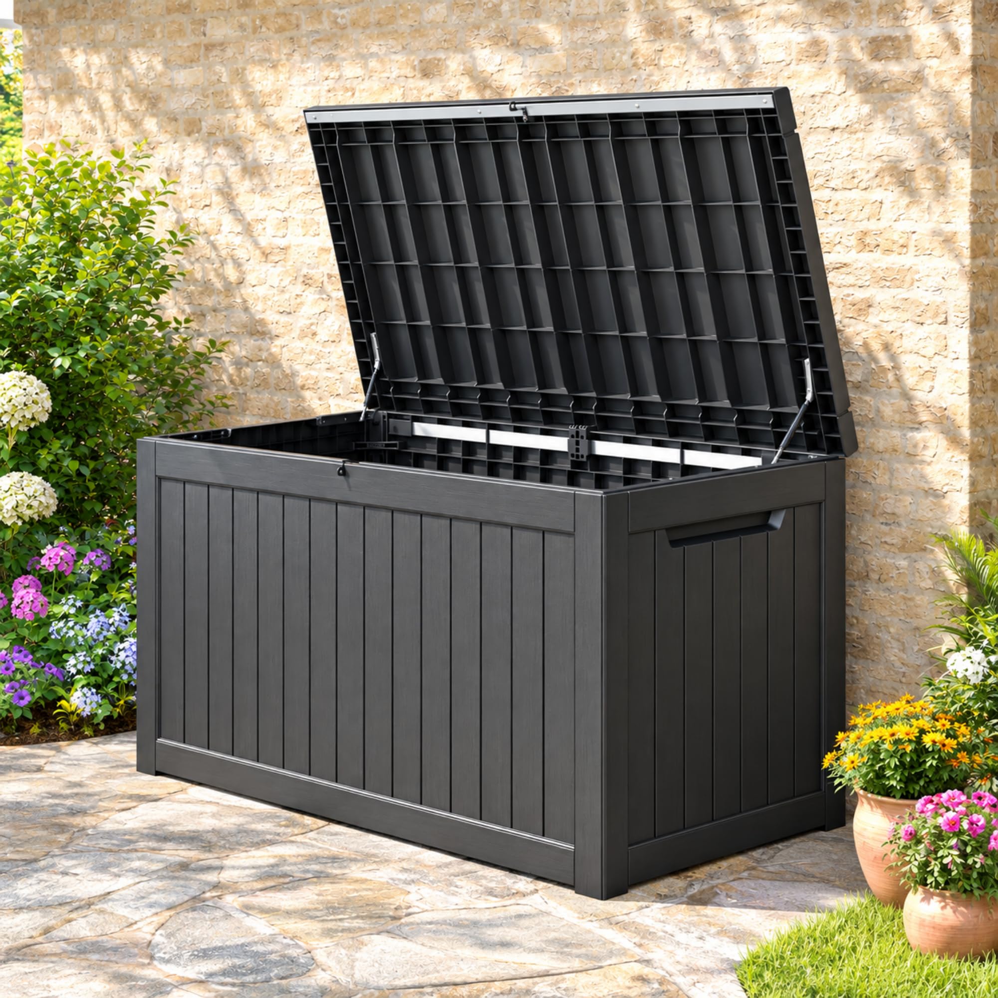 Outdoor Storage Box Waterproof, 280 Gallon Deck Box for Patio Storage