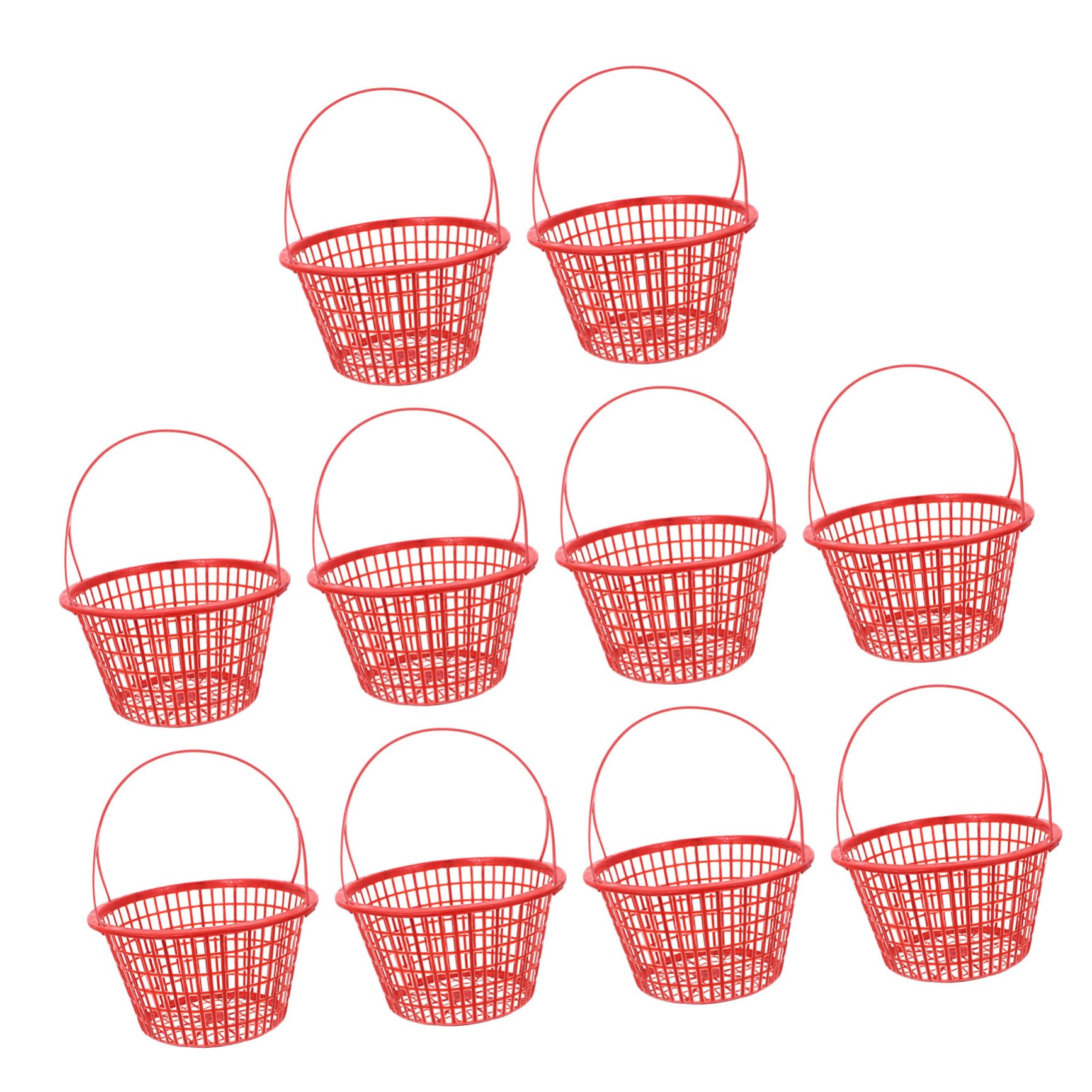 Sosoport 10pcs Berry Basket Fruit Storage Containers Fruit Basket Portable Plastic Berry Baskets Hollow Fruit Basket with Handle Convenient Fruit Basket