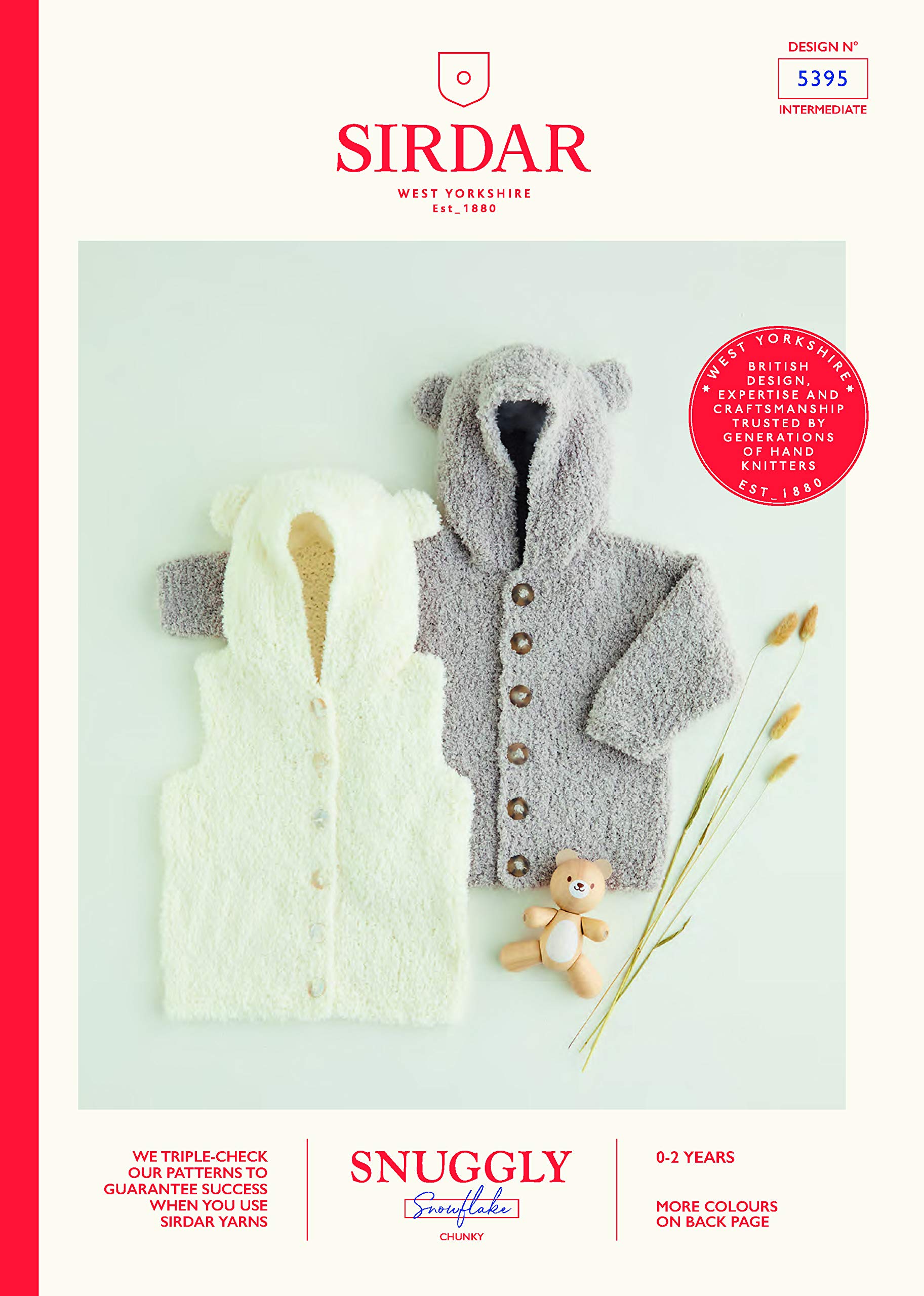 Sirdar Snuggly Snowflake Chunky Knitting Pattern Booklet - 5395 Hooded Gilet & Hooded Cardigan