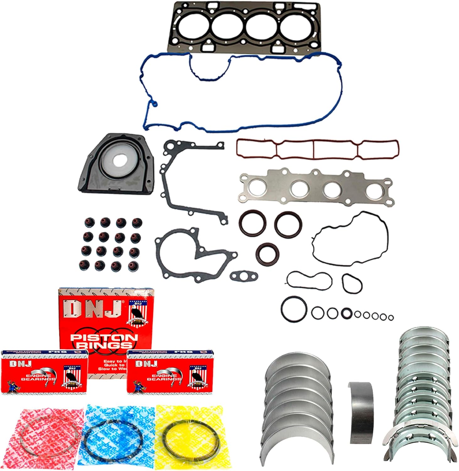DNJ RRK4314 Engine Re-Ring Kit for 2013-2019 Ford Escape, Fiesta, Fusion 1.6L L4 16V DOHC 1596cc