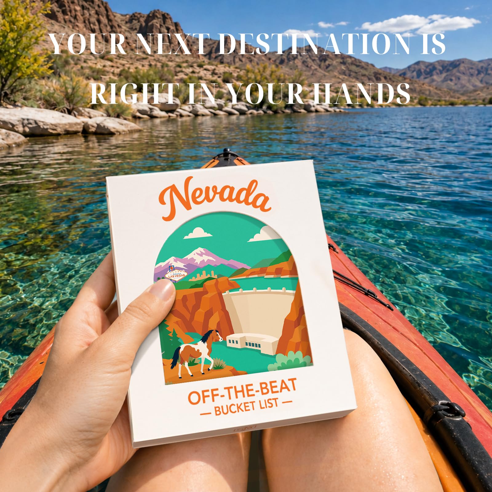 Nevada Adventure Bucket List Cards, 50 carte da grattare per Stato