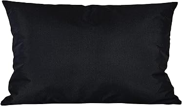 JACK 40x60cm Outdoor Lounge Kissen Dekokissen inkl. XXL-Füllung Wasserabweisend Sitzkissen Garten Stuhl Lotus Effekt, Farbe:Schwarz