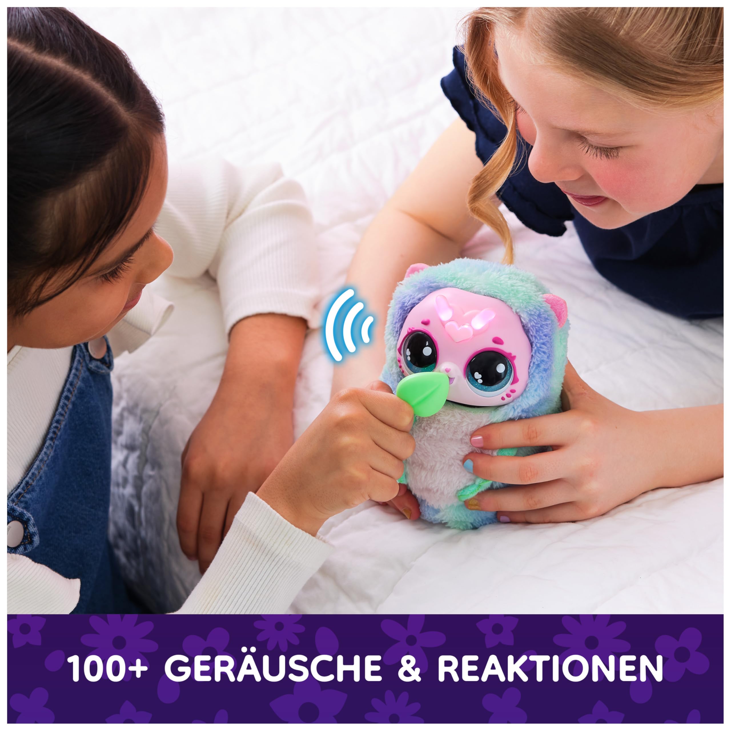 Hatchimals Bloomables Kittyfly, Interaktives Spielzeug mit Überraschung, doppelter Verwandlung und über 100 Geräuschen und Reaktionen, für Kinder ab 4 Jahren
