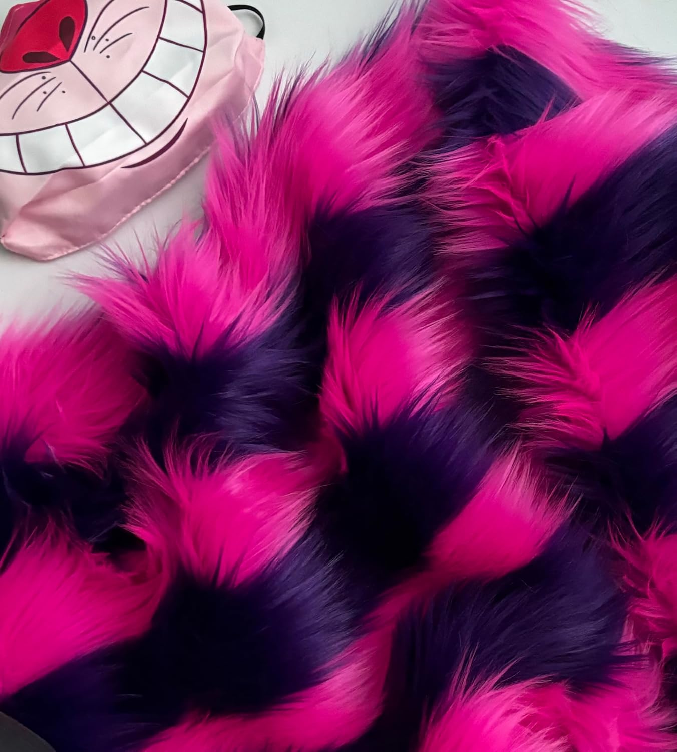 Bianna Cheshire Pink Purple Faux Fur Fabric – Shaveable, Thick, Cut from 60-Inch Wide Material, Premium Shag for Crafting, Costumes, Decor (30x60 inches)