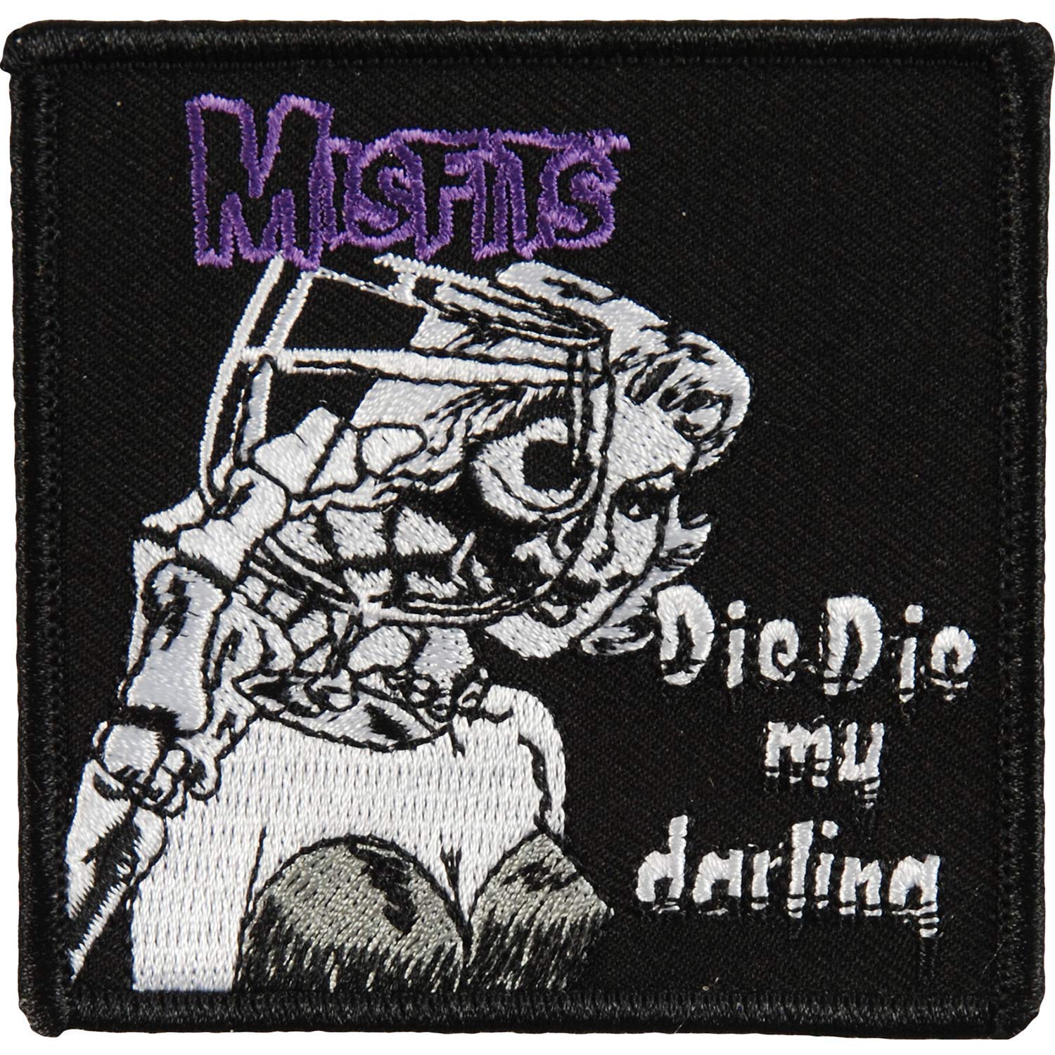 C&D Visionary Misfits Die Die My Darling Patch, Officially Licensed Products Classic Rock Artwork, Iron-On/Sew-On, 3" X 3" Embroidered Patch