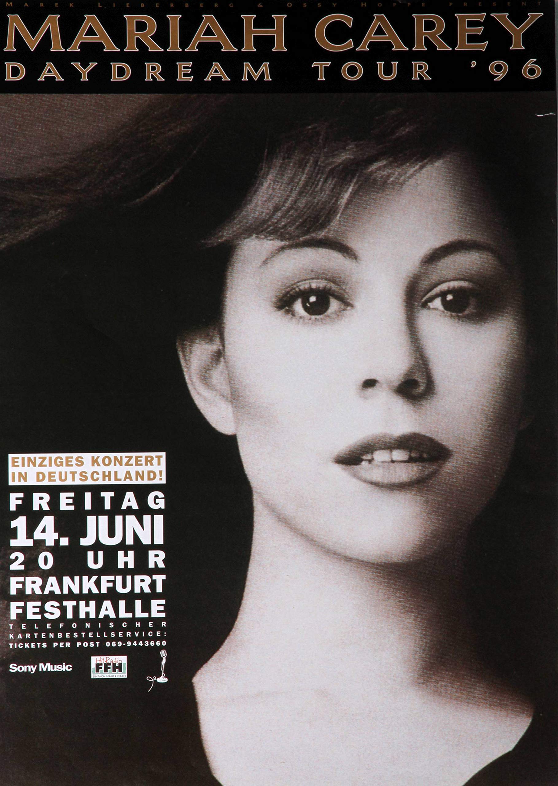 TheConcertPoster Premium Poster/Plakat | DIN A1 | Wanddeko | Live Konzert Veranstaltung » Mariah Carey - Daydream, Frankfurt 1996 «