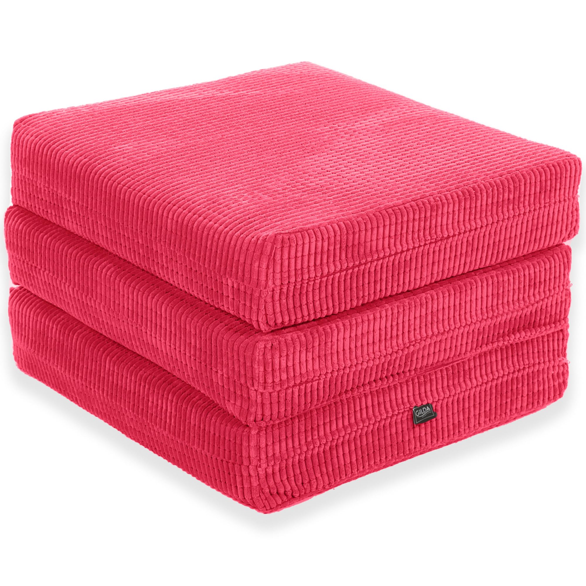 Gilda Adult Z Bed Futon Mattress Chair Footstool Morphing Furniture (4KG Budget Fibre, Pink)