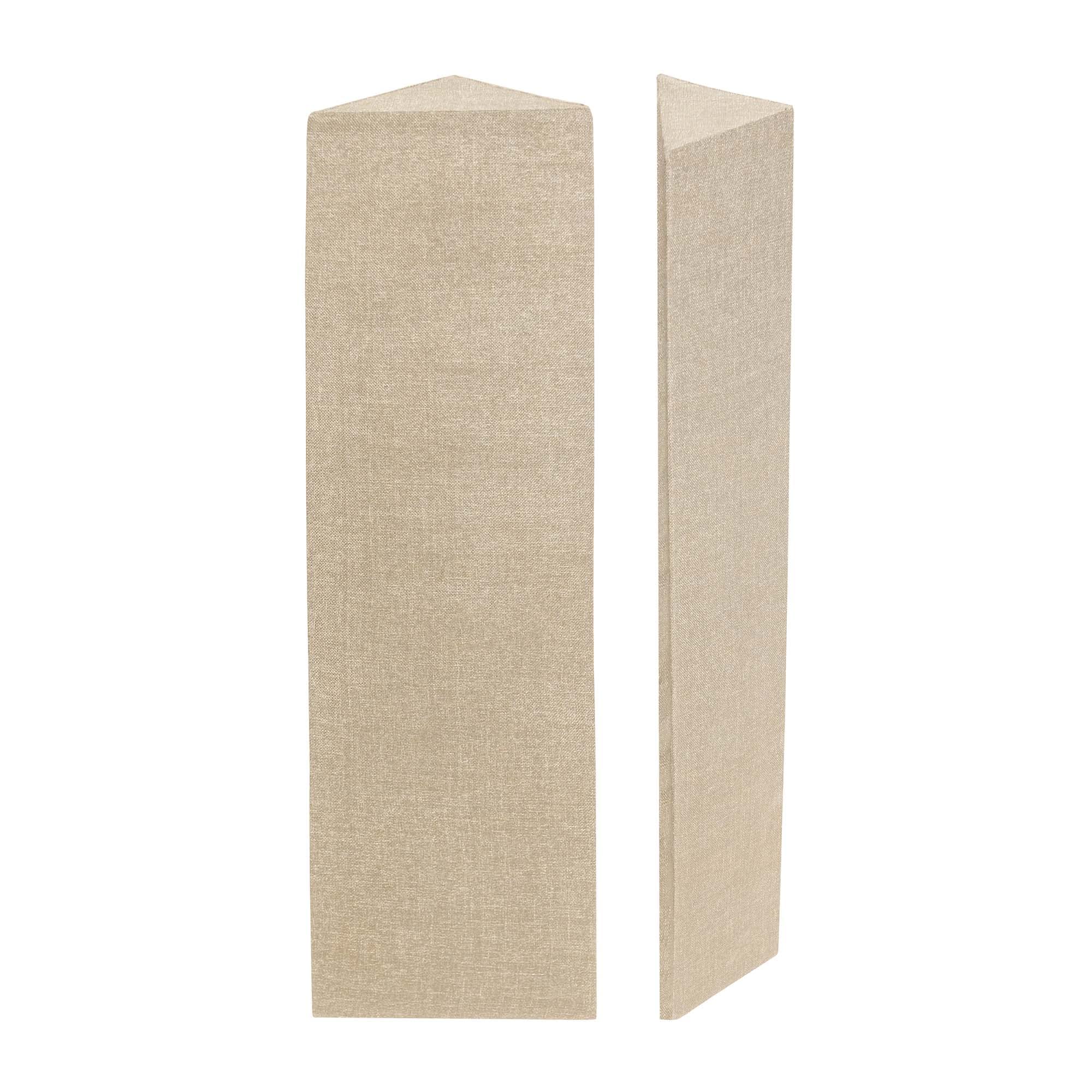 Tri Bass Traps | Rockwool®| Pine-wood | Acoustics & Soundproofing | 1' x 4' x 9" [SET OF 2] NRC > 0.90 (Beige)