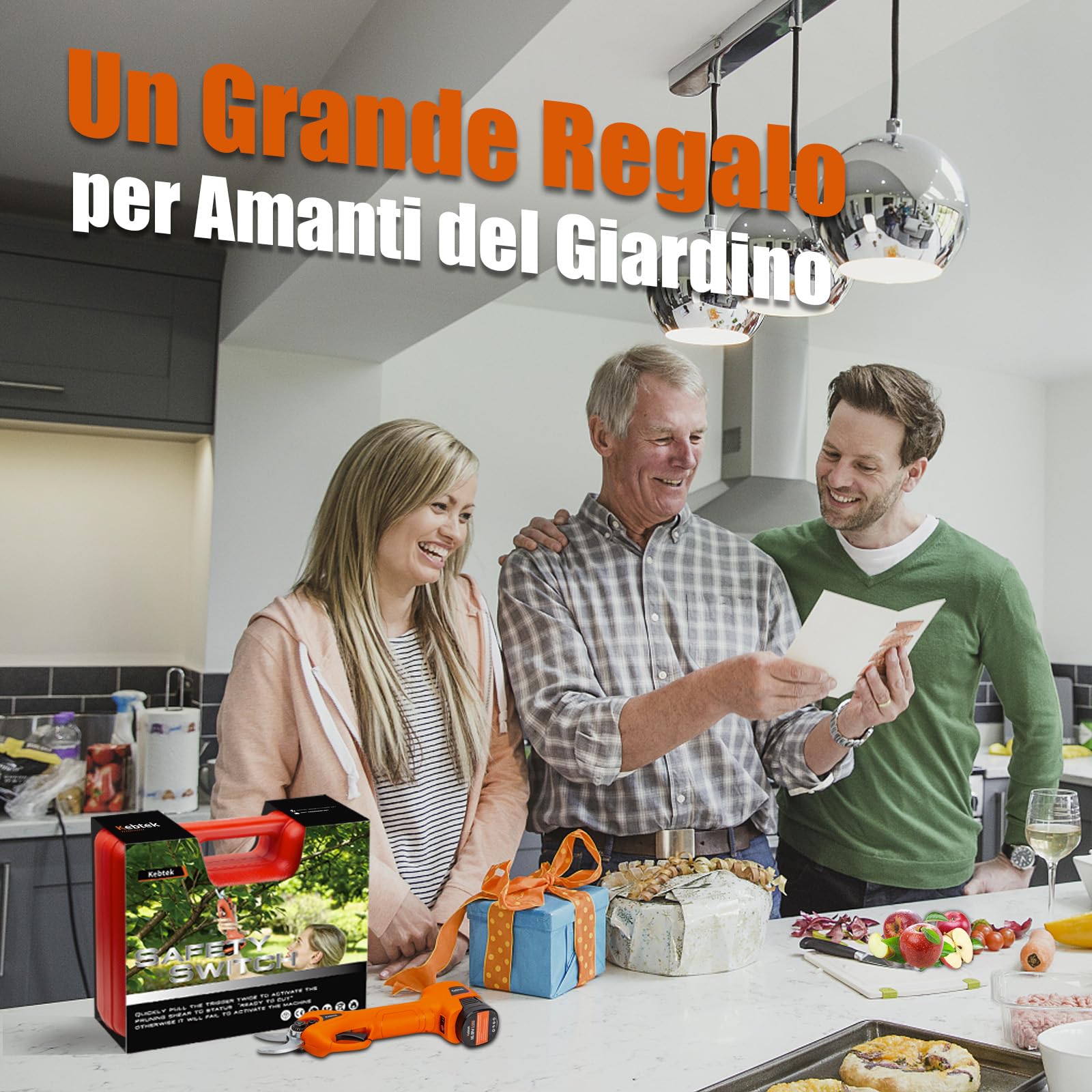 Kebtek Forbici Potatura a Batteria 25mm, Cesoie a Batteria per Potatura 2x2Ah Motore Brushless Potatore Senza Fili per Giardinaggio, Alberi da Frutto, Vigneto (YDN-B007) | Cesoie a Batteria per Potatura 2x2Ah Motore Brushless Potatore Senza Fili per Giard