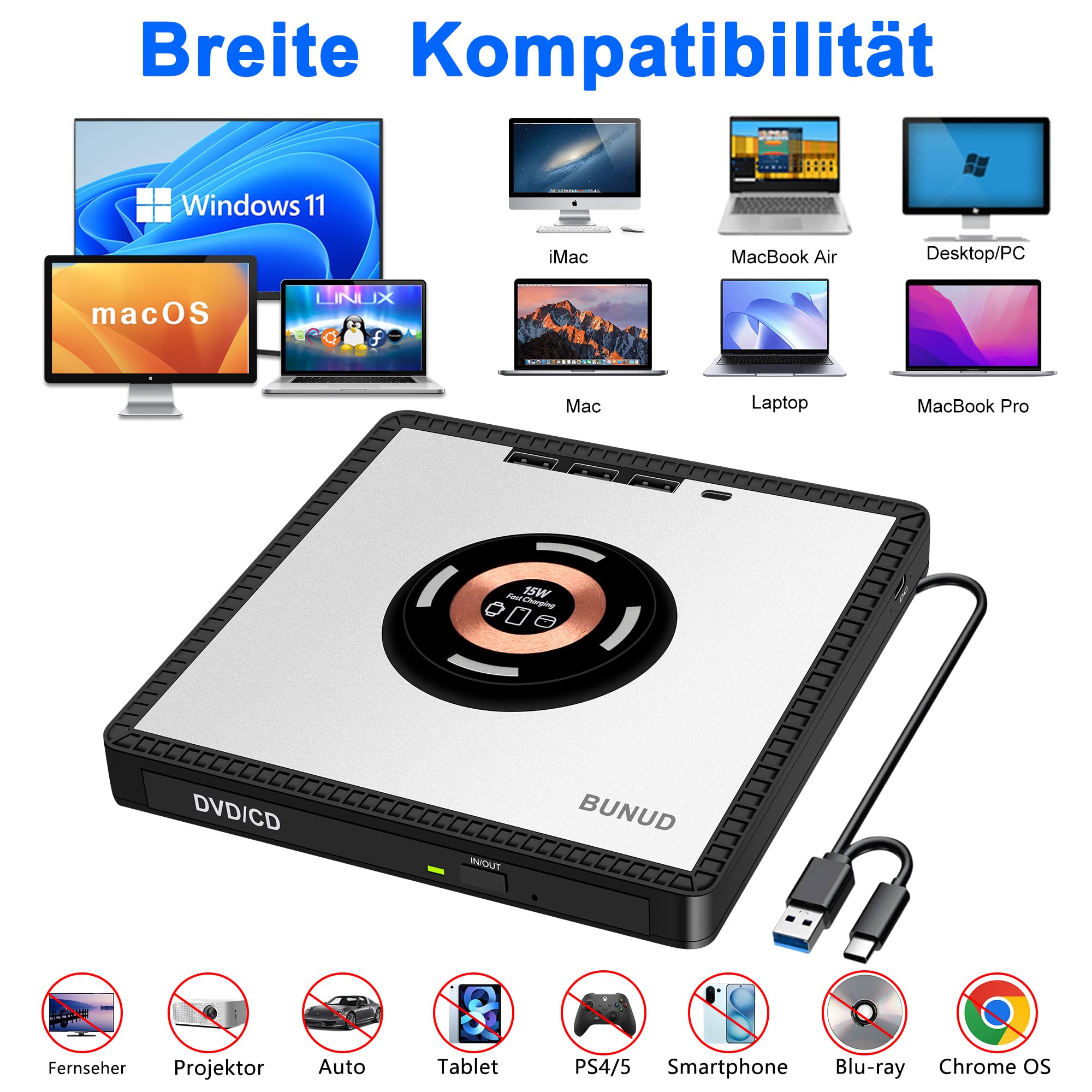 BUNUD Unità DVD esterna