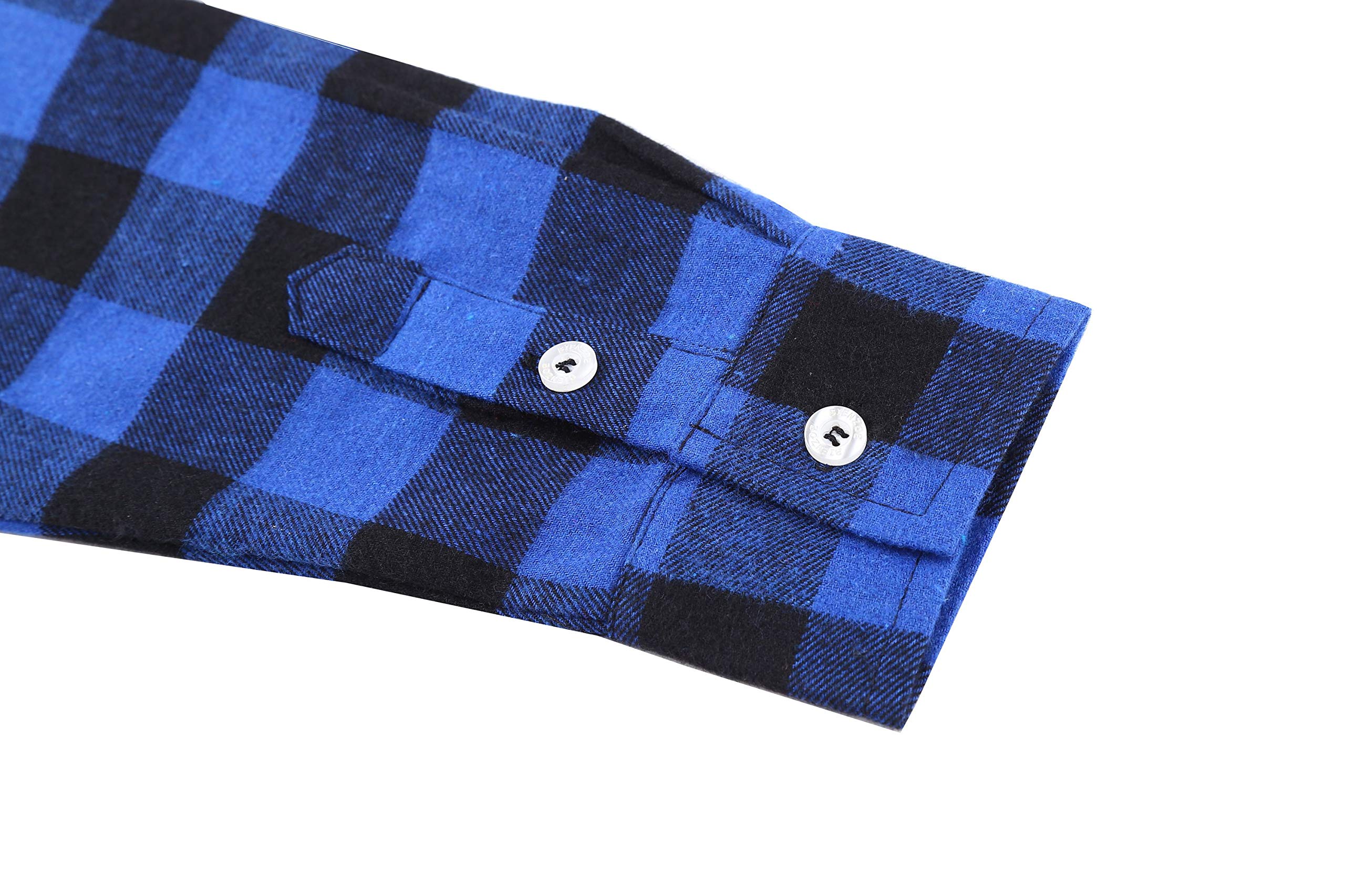 Bienzoe Camisa con botones para niños: camisas de franela de manga larga a cuadros para niños