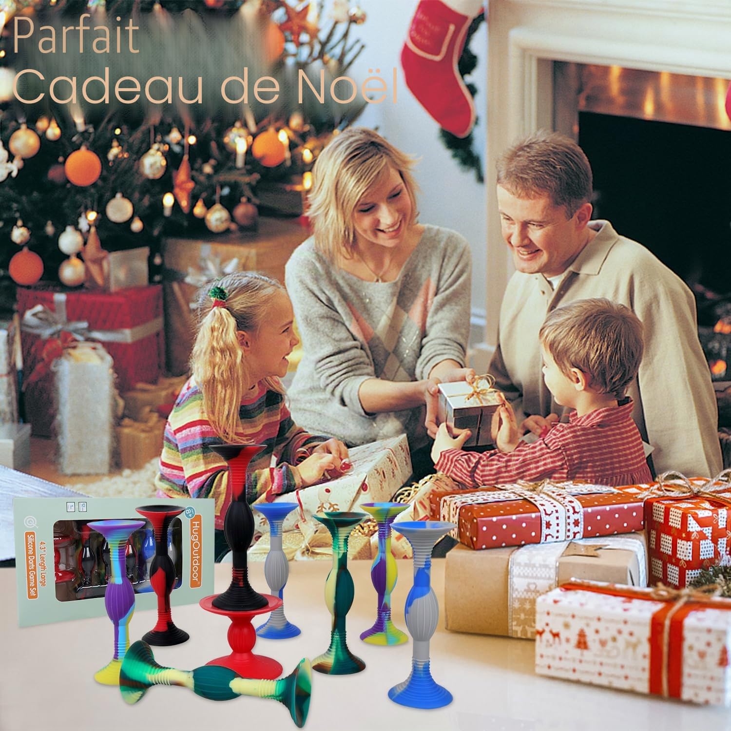 HugOutdoor Lot de 12 fléchettes souples en silicone 4 couleurs pour enfants - 11,9 cm