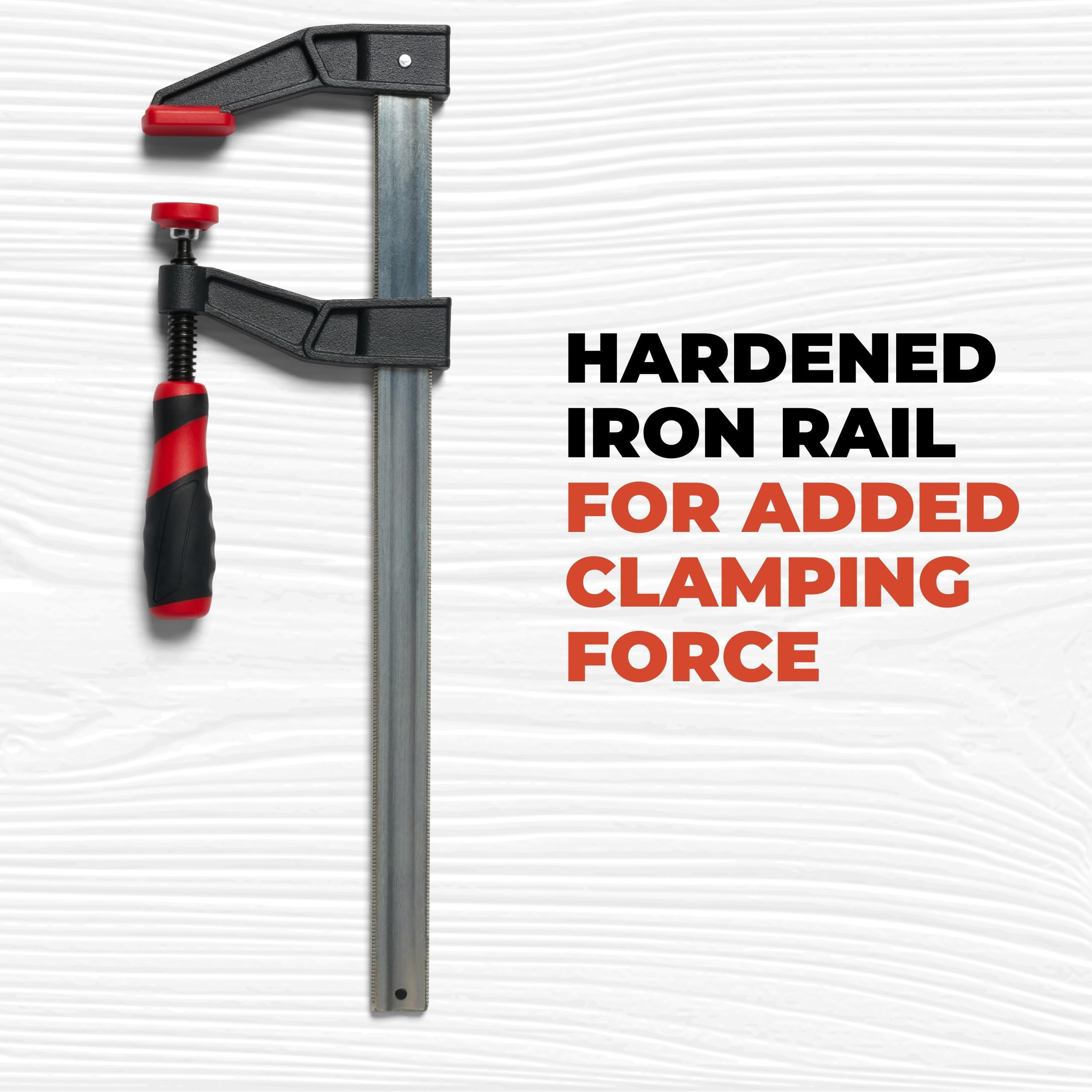 BUILDSOMETHING Abrazadera de barra estilo F, juego de herramientas manuales para mejoras del hogar, abrazaderas ajustables para carpintería y más, HD de 12 pulgadas, paquete de 2