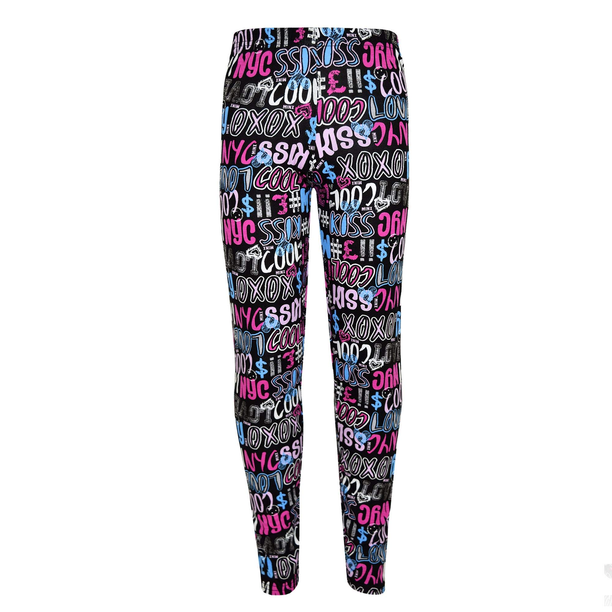 A2z 4 Kids Girls Cool Graffiti Print Trouser Bottom - Legging Cool Graffiti 11-12