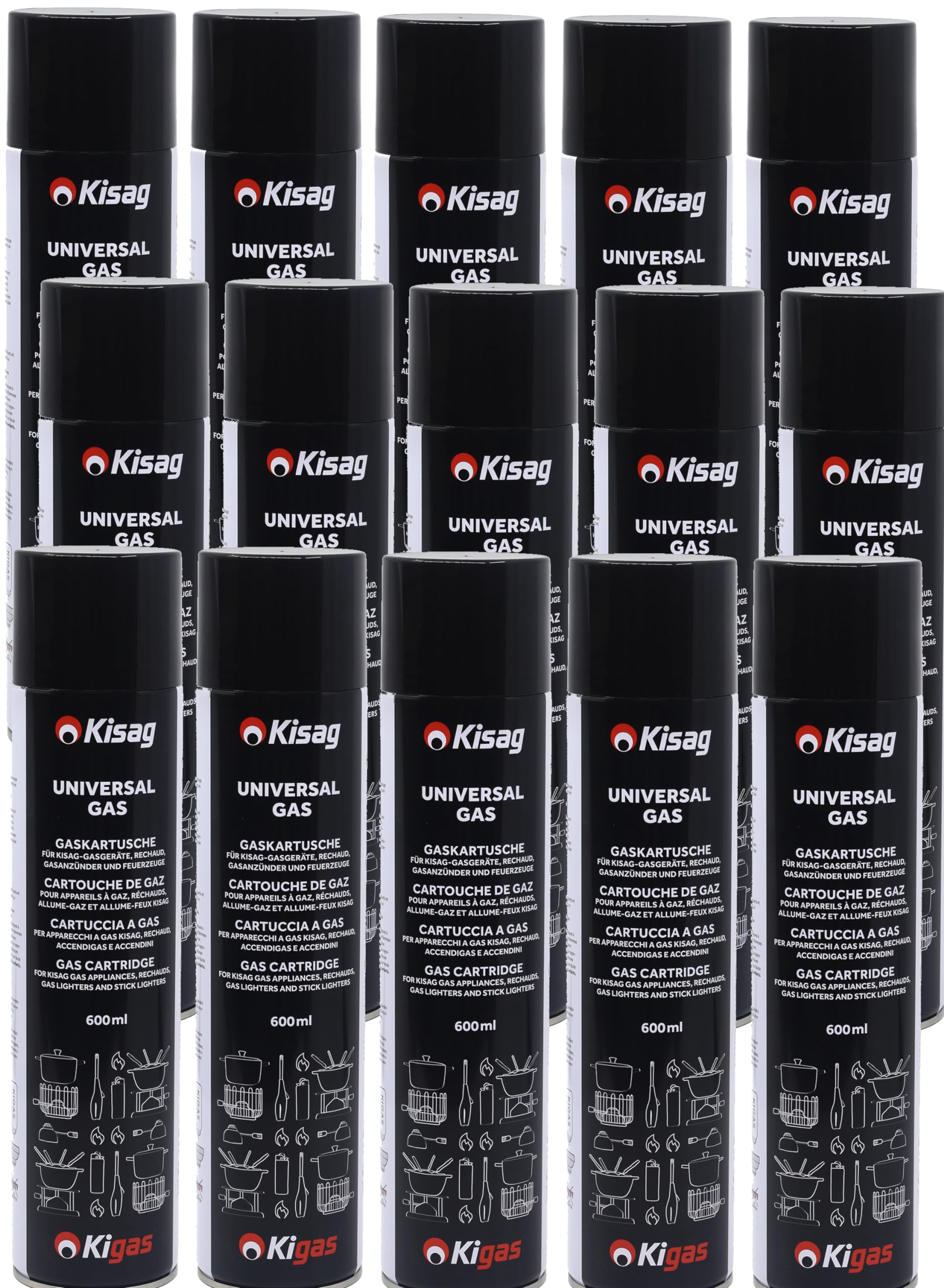 Kisag Kigas Lot de 15 flacons de recharge de 600 ml