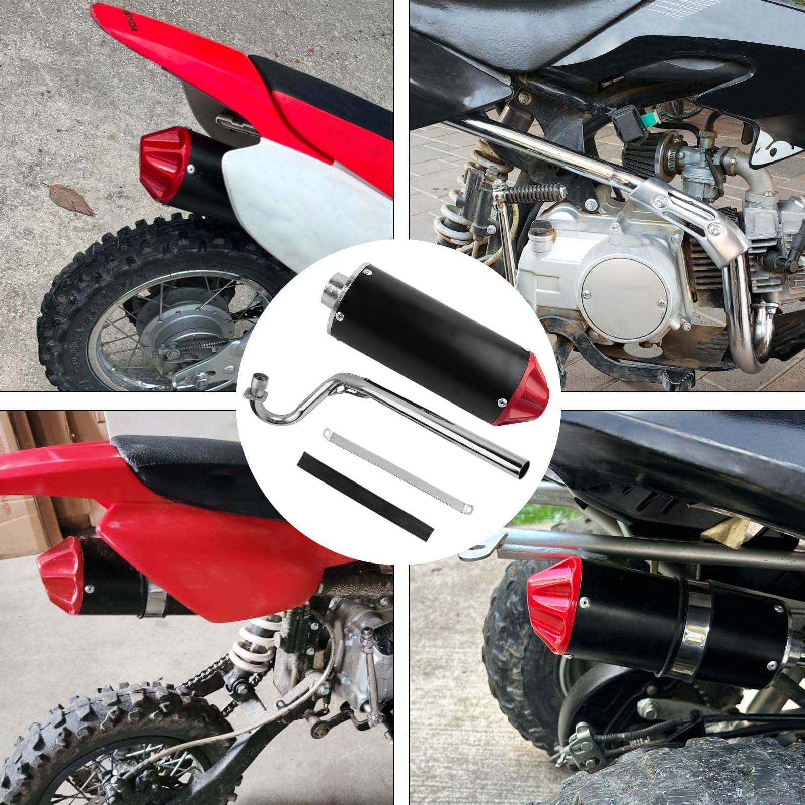 HIAORS 28mm Motorcycle Exhaust Muffler for SDG SSR Coolster Lifan CRF50 XR50 KLX Thumpstar TTR YCF 50cc 70cc 90cc 110cc 125cc Chinese Pit Trail Dirt Bike Parts Blue