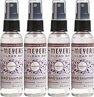 Mrs. Meyer's Lavender Antibacterial Hand Sanitizer Spray, Travel Size 2oz Pack of 4 - Kills 99.9% Bacteria, Moisturizing with Aloe