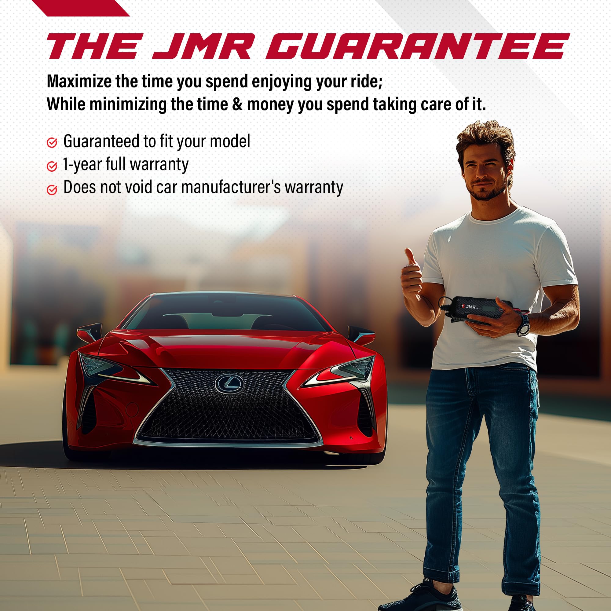 JMR Cargador de Bateria para Lexus LBX TX RZ LM UX LC RC NX GX IS RX LX ES LS LFA SC HS Todos los Modelos Mantenedor de Carga Acondicionador (Sin Modo Litio) | Cargador de goteo acondicionador mantenedor para LBX TX RZ LM UX LC RC NX GX IS RX LX ES LS LFA