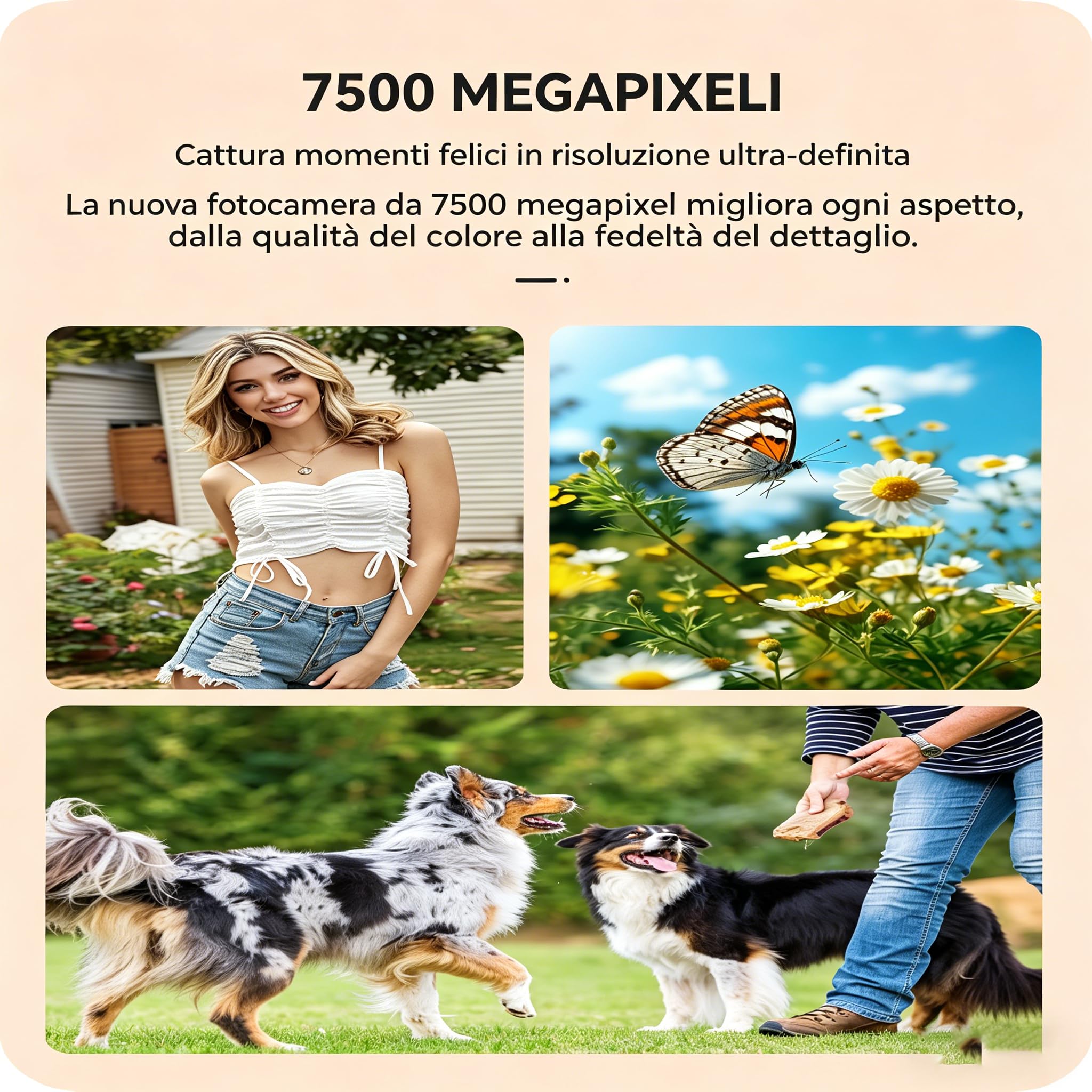 Optinexo 5K Digital Compact Camera Digitale con 18X Zoom Ottico, Schermo Orientabile 180°, 75 Milioni di Pixel, Scheda di Memoria 64 Gb Inclusa, Ideale per Viaggiatori e Principianti