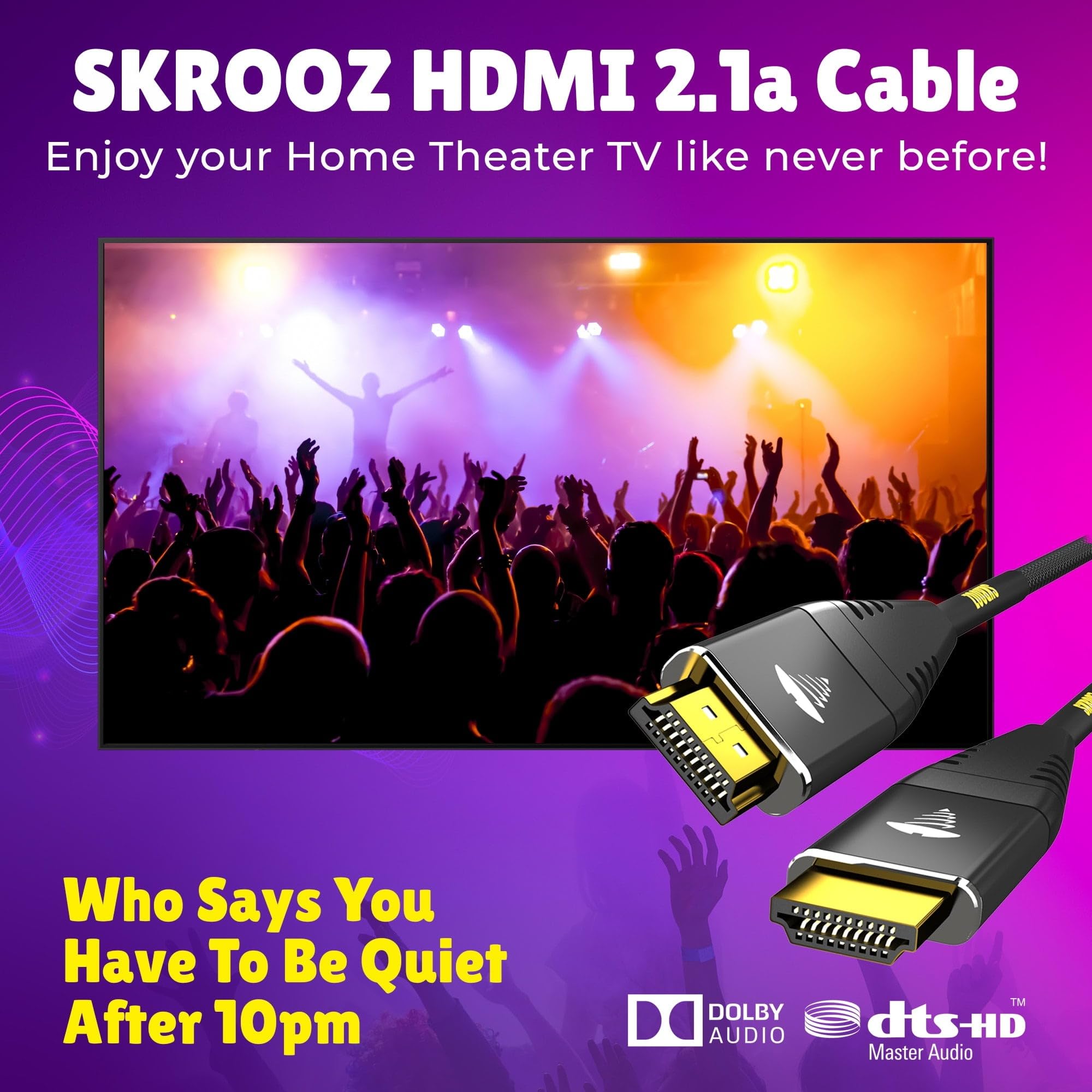 Cable HDMI 2.1a Lifetime de 6 pies – 4K 8K 10K Cable DG de alta velocidad extrema – Kevlar – 8K @60Hz 4K @120Hz Video 48Gbps, HDR dinámico, DTSX, eARC, compatible con PS5, XBox, HDTV, Roku, Smart TV,
