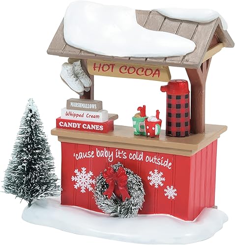 Department 56 Village Collection Accessories - Figura decorativa con soporte de cacao caliente Baby It's Cold Outer, 3.95 pulgadas, multicolor