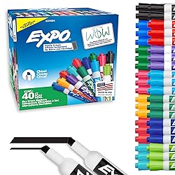 EXPO Dry Erase Markers, Low Odor Ink, Assorted Fashion Colors, Chisel Tip, 40 Count