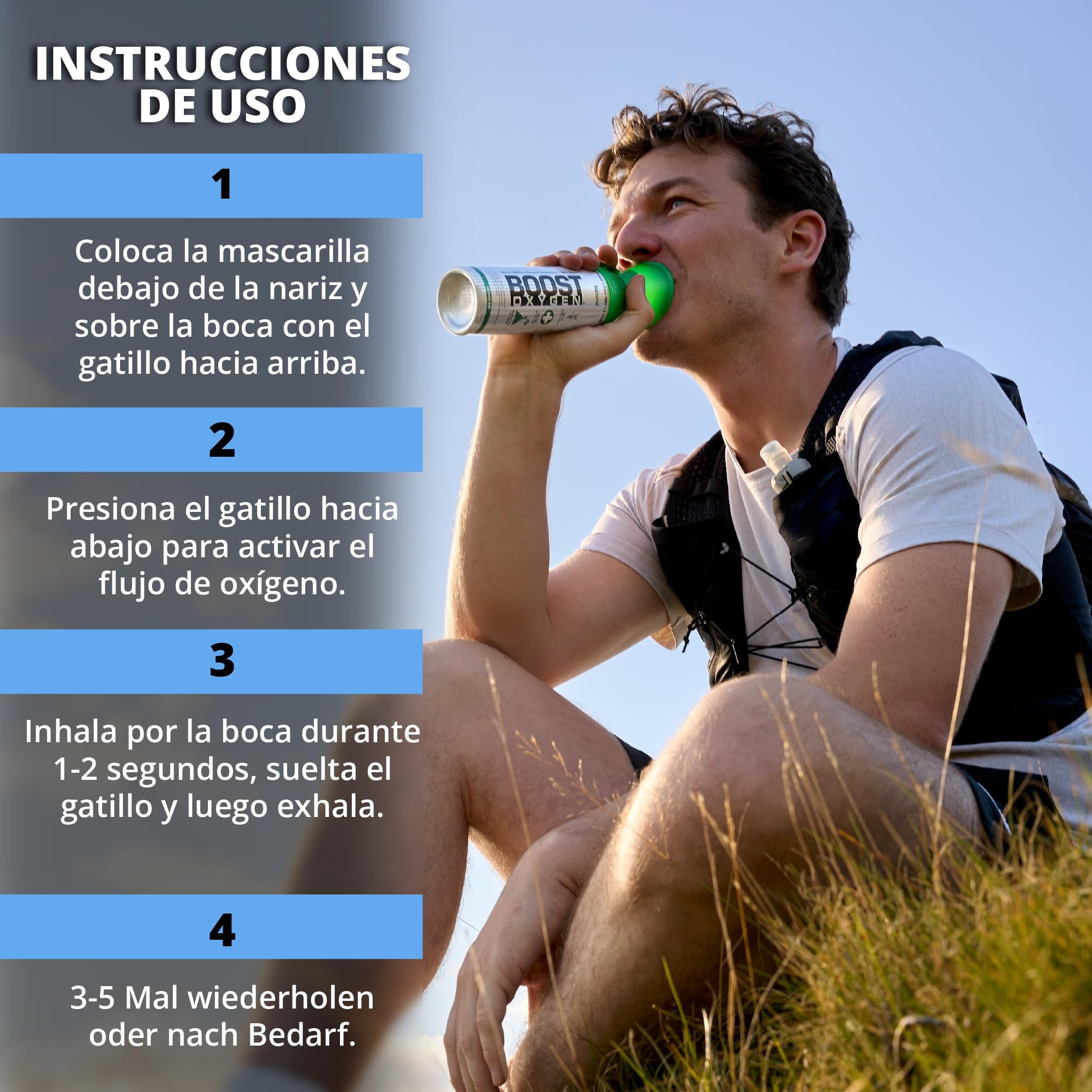 Boost Oxygen Mediana Aroma Natural 5L Bote | Soporte Respiratorio para Recuperación Aeróbica, Altitud, Rendimiento & Salud (Pack de 4)