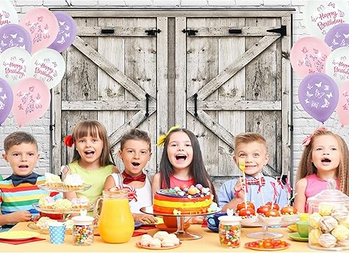 Miniatura 4 de LB Telón de fondo rústico de 7 x 5 pies para fotos, tablero de madera vintage, telón de fondo de fotografía de vaquero occidental para niños, baby