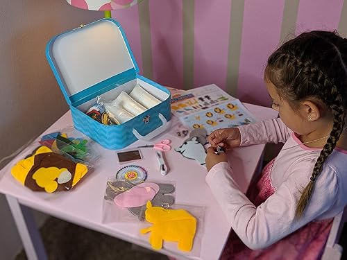 Miniatura 4 de Peachy Keen Crafts Kit de costura para niños, aprende a coser para edades de 8 a 12 años, kit de manualidades de fieltro para principiantes, haz 6
