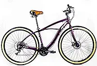 BICICLETA BEACH ALUMINIO FREIO A DISCO RINO - CAMBIOS SH 21V - CUBO ROLETADO (19, Violeta)